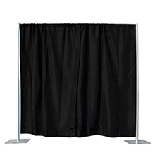 Pipe and drape stand after being set up